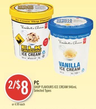 Shoppers Drug Mart Pc shop flavours ice cream offer