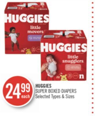Shoppers Drug Mart Huggies super boxed diapers offer