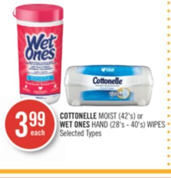Shoppers Drug Mart Cottonelle moist (42's) or wet ones hand (28's - 40's) wipes offer