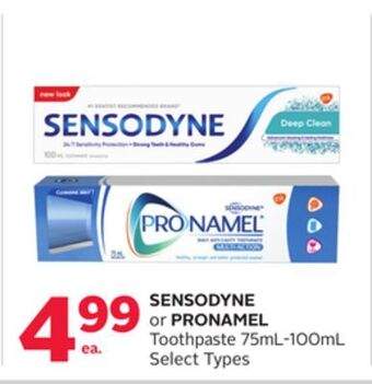 Rexall Sensodyne or pronamel toothpaste 75ml-100ml offer