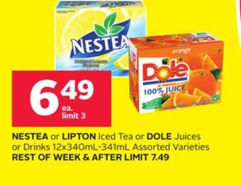 Rexall Nestea or lipton iced tea or dole juices or drinks offer