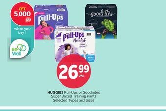 Rexall Huggies pull. ups or goodnites super boxed training pants offer