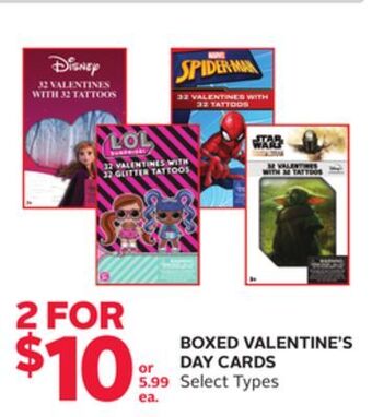 Rexall Boxed valentine's day cards offer