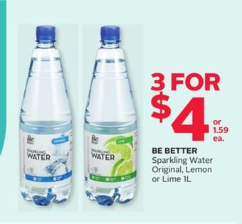 Rexall Be better sparkling water original, lemon or lime offer