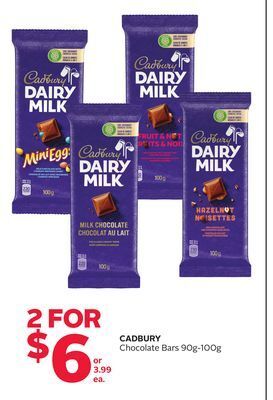 Rexall Cadbury chocolate bars offer