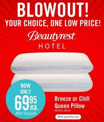 The Brick Beautyrest® hotel breeze pillow offer