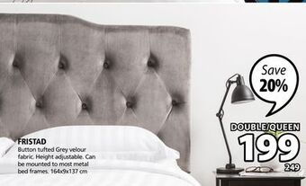 JYSK Fristad button tufted grey velour fabric offer