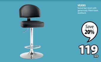 JYSK Vejers swivel bar stool offer