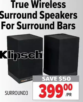 2001 Audio Video Klipsch true wireless surround speakers for surround bars offer