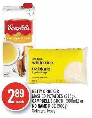 Shoppers Drug Mart Betty crocker mashed potatoes, campbell's broth or no name rice offer