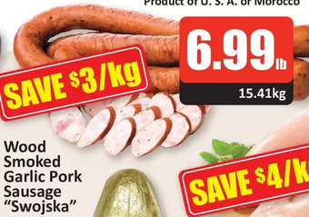 Starsky Wood smoked garlic pork sausage "swojska" offer