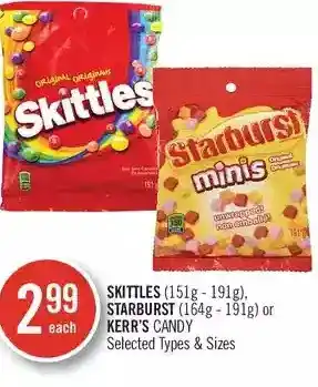 Shoppers Drug Mart Skittles, starburst or kerr's candy offer