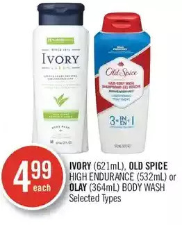 Shoppers Drug Mart Ivory, old spice high endurance or olay body wash offer