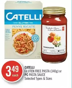 Shoppers Drug Mart Catelli gluten free pasta or pc pasta sauce offer