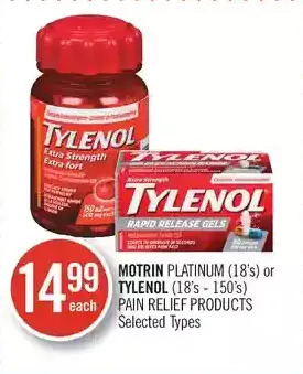 Shoppers Drug Mart Motrin platinum or tylenol pain relief products offer