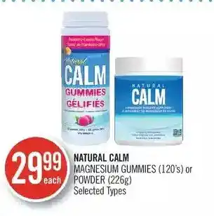 Shoppers Drug Mart Natural calm magnesium gummies or powder offer