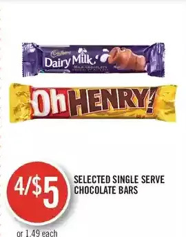 Shoppers Drug Mart Single serve chocolate bars offer