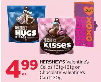 Rexall Hershey's valentine's cellos or chocolate valentine's card offer