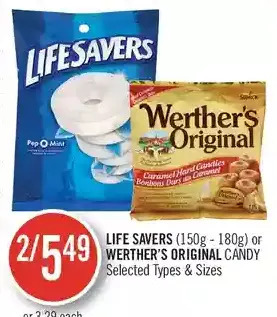 Shoppers Drug Mart Life savers or werther's original candy offer