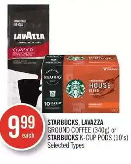 Shoppers Drug Mart Starbucks, lavazza ground coffee or starbucks k-cup pods offer