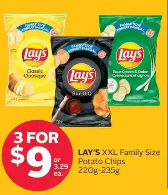 Rexall Lay's xxl family size potato chips offer