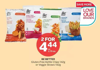 Rexall Be better gluten-free kettle chips or veggie straws offer