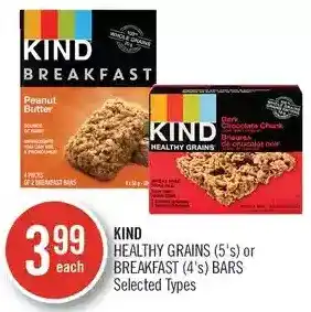Shoppers Drug Mart Kind healthy grains or breakfast bars offer
