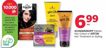 Rexall Schwarzkopf palette hair colour or göt2b hair treatment or styling offer