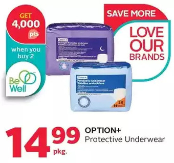 Rexall Option+ protective underwear offer