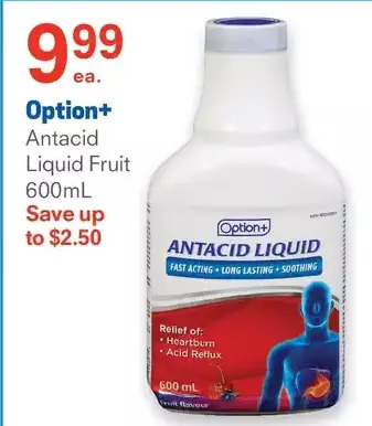 Guardian Pharmacy Option+ antacid liquid fruit offer