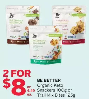 Rexall Be better organic keto snackers or trail mix bites offer