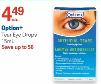 Guardian Pharmacy Option+ tear eye drops offer