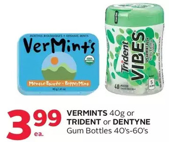Rexall Vermints or trident or dentyne gum bottles offer