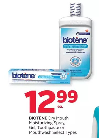 Rexall Biotène dry mouth moisturizing spray, gel, toothpaste or mouthwash offer