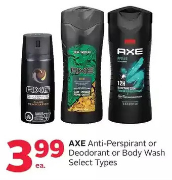 Rexall Axe anti-perspirant or deodorant or body wash offer