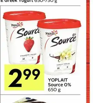 IGA Yoplait Source 0% offer