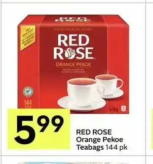 IGA Red Rose Orange Pekeo Teabags offer