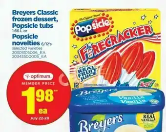 Real Canadian Superstore Breyers Classic Frozen Desserts Popsicle Tubs offer