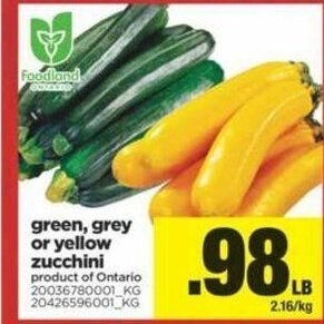 Real Canadian Superstore Green,Grey or Yellow Zucchini offer
