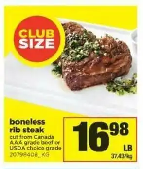Real Canadian Superstore Boneless Rib Steak offer