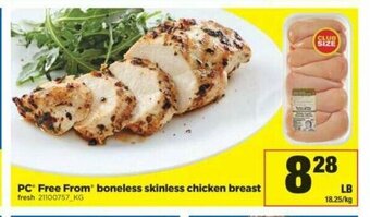 Real Canadian Superstore PC Free From Boneless Skinless Chicken Breast offer