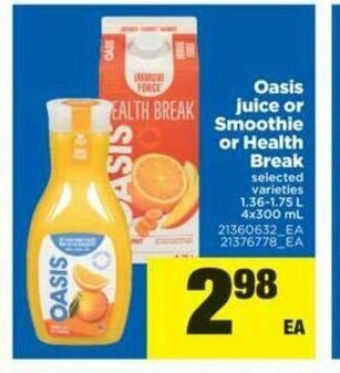 Real Canadian Superstore Oasis Juice offer