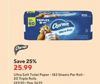 Staples Charmin bathroom tissue - 183 sheets per roll - 20 triple rolls offer