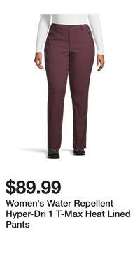 Mark's Women's water repellent hyper-dri 1 t-max heat lined pants offer