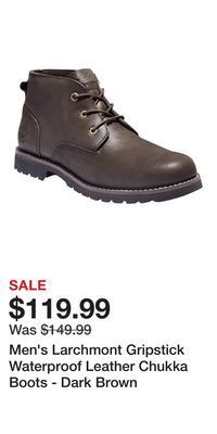 Mark's Men's larchmont gripstick waterproof leather chukka boots - dark brown offer