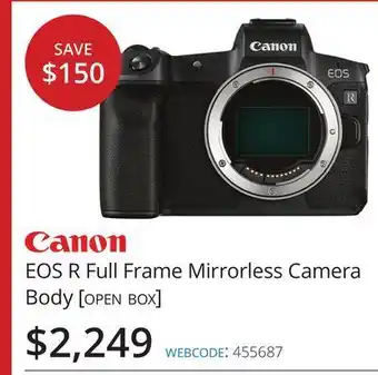 Vistek Canon eos r full frame mirrorless camera body offer