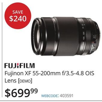Vistek Fujifilm fujinon xf 55-200mm f/3.5-4.8 ois lens demo offer