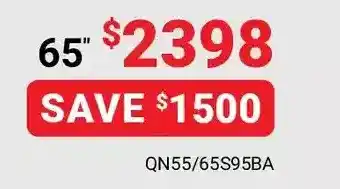 Visions Electronics Samsung s95ba oled 4k smart tv. 65" offer