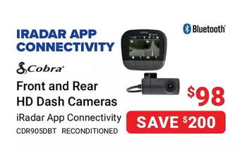 Visions Electronics Cobra front and rear hd dash cameras offer