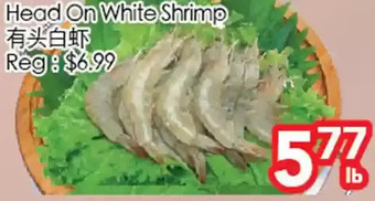 Superking Supermarket Head on white shrimp offer